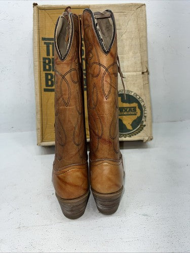 New Women’s Texas Brand Brown Cowboy Boots. L279 6.5 6 1/2 M. 19-42