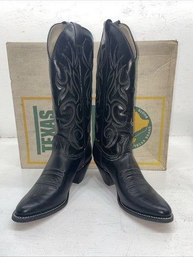 New Women’s Black Texas Brand Cowboy Boots. 4700 7 M. 18-32