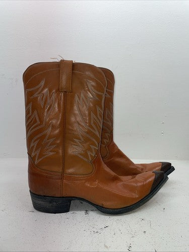 New Men’s Orange Cowtown Cowboy Boots. T 214 13.5 13 1/2 D. 10-23