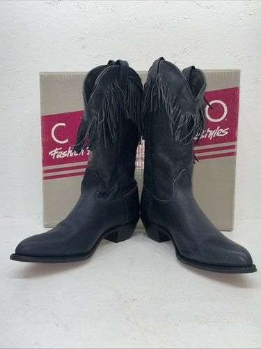 New Women’s Navy With Fringe Capezio Cowboy Boots. L 692 8.5 8 1/2 M. 16-85
