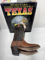 NEW Men’s Brown / Black Texas  Brand Western Boot Size 7.5. 2-1.