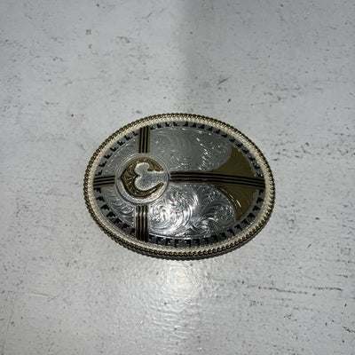 New Women’s Montana Silversmiths Large Oval “C” Belt Buckle. 6190c A-131