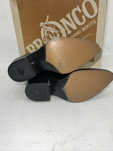 New Children’s Black Bronco Cowboy Boots. C1860 12 D. 24-123