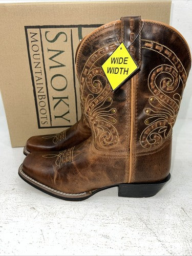 New Women’s Brown Smoky Mountain Cowboy Boots. 6063 7.5 7 1/2 W. 17-91