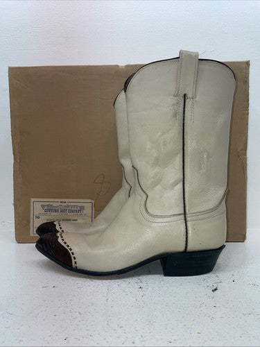 New Women’s Cream Cowtown Cowboy Boots. 110 8.5 8 1/2 A. 15-71
