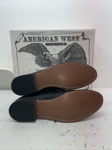 New Men’s Black Lace Up American West Cowboy Boots. 6991 13 E W. 9-27