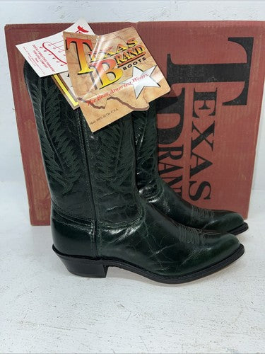 New Women’s Green Texas Brand Cowboy Boots. 4750 7.5 7 1/2 M. 17-29