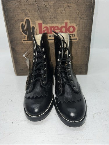 New Children’s Black Laredo Lace Up Cowboy Boots. 12 M. 24-124