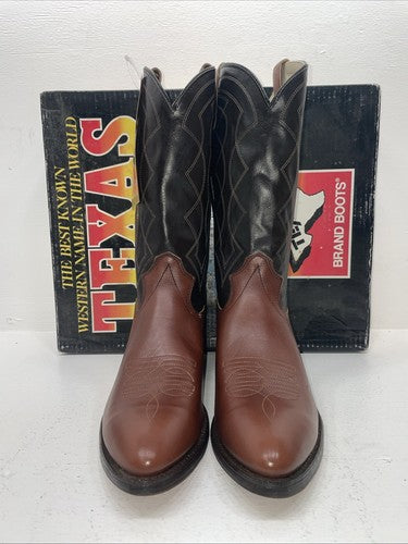 New Men’s Brown Texas Brand Cowboy Boots. 5101 12 D. 9-50