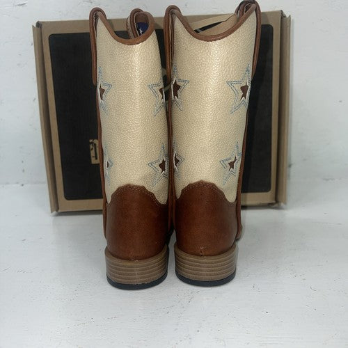 New Children’s Brown DBL Barrel Cowboy Boots. 10.5 10 1/2 D. 24-57