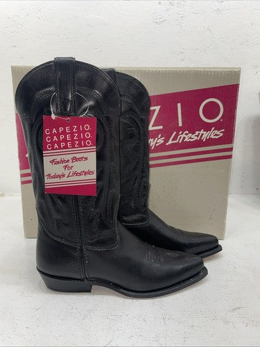 New Women’s Black Capezio Cowboy Boots. L 550 7.5 7 1/2 M. 17-22