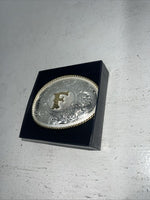 New Women’s Montana Silversmiths Medium Oval “F” Belt Buckle. 700F A-109
