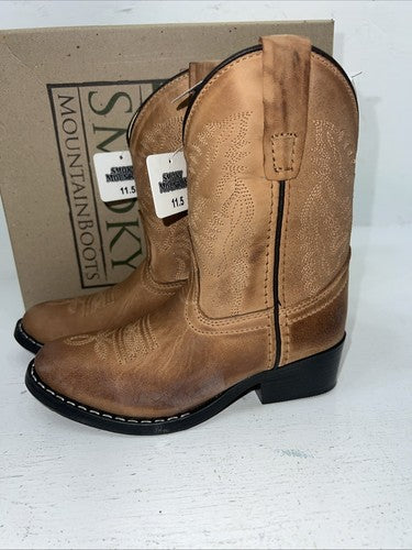 New Children’s Tan Smoky Mountain Cowboy Boots. 3051 C 11.5 11 1/2. 24-113