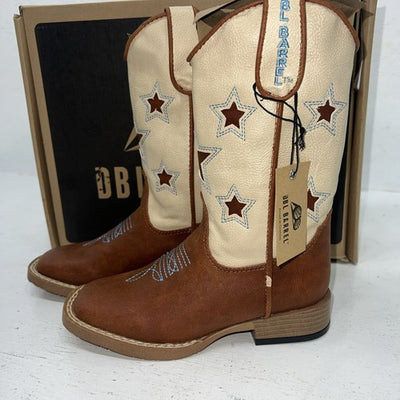 New Children’s Brown DBL Barrel Cowboy Boots. 11.5 11 1/2. 2-101