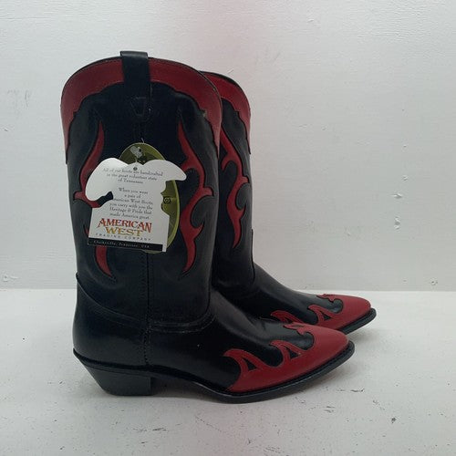 New Women’s Black American West Cowboy Boots. 51142 9.5 9 1/2 M. 15-127