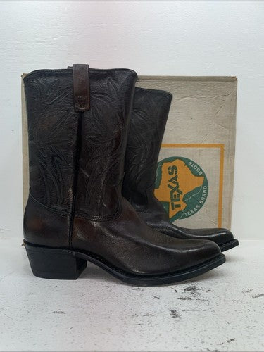 New Men’s Brown Texas Brand Cowboy Boots. 6611 11 D. 9-23