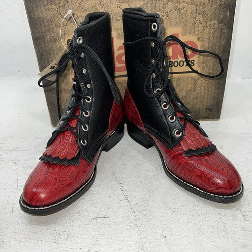 New Women’s Red/black Laredo Lace Up Cowboy Boots. 28 163 7 M. 18-119