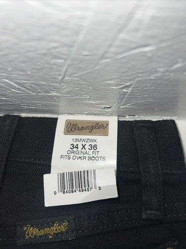 New Men’s Black Original Fit Cowboy Cut Pro Rodeo Jeans. 34/36 E-1
