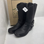 New Black With Steele Toe Boots Size 8.5 EE Decorative Fancy Boots 3-9