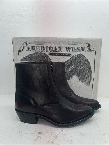 New Men’s Black American West Cowboy Boots. 62008 11 E W. 8-15