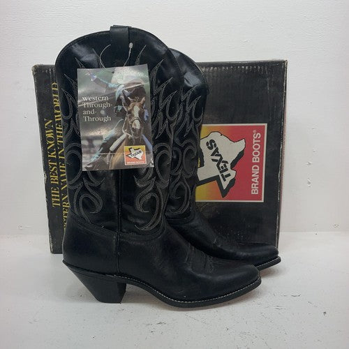 New Women’s Black Texas Brand Cowboy Boots. 4700 10 M. 15-135