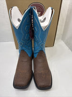 NEW Men’s Brown Speckled/Sky blue Nocona Brand Western Boot Size 6D. 1-2.