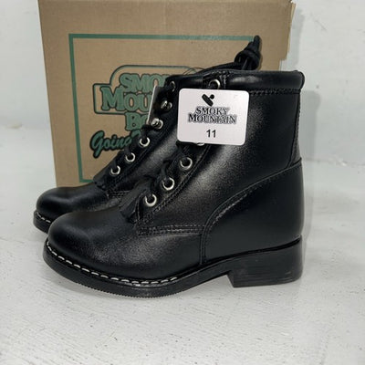 New Children’s Black Lace Up Smoky Mountain Cowboy Boots. 3009C 11 R. 24-74