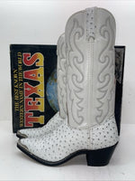 New Womens White Texas Brand Cowboy Boots. 4207 8 M. 16-30