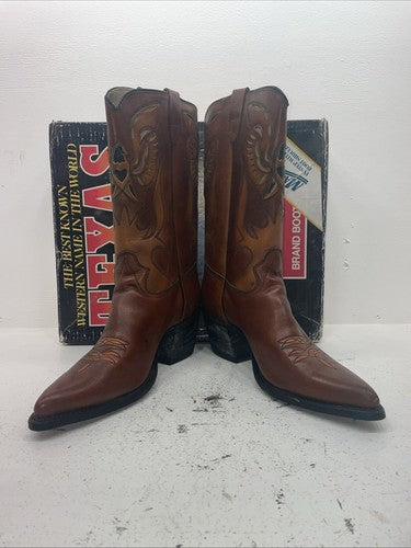 New Men’s Brown Texas Brand Cowboy Boots. 8644 X 11.5 11 1/2 D. 10-19
