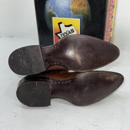 New Women’s Brown Texas Brand Cowboy Boots. All Leather C 721 5.5 5 1/2 A. 20-19