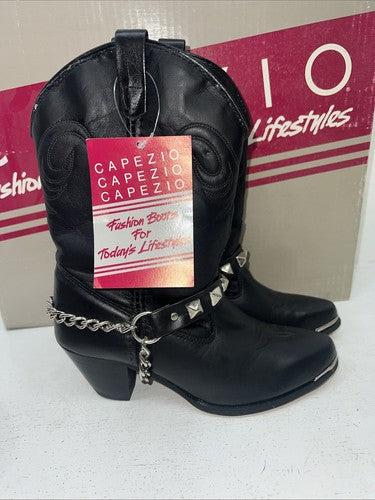 New Women’s Black Capezio Cowboy Boots. L600 6.5 6 1/2 M. 19-55