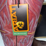 NEW Womens Brown and Pink solid color, with color designs Ariat Boot. Sz 9B 15-8