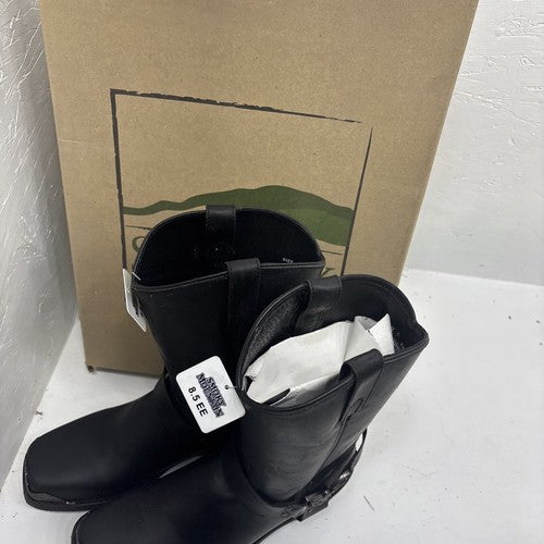 New Black With Steele Toe Boots Size 8.5 EE Decorative Fancy Boots 3-9