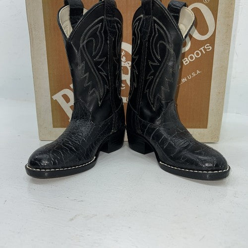 New Children’s Black Bronco Cowboy Boots. C1942 10.5 10 1/2 D. 24-61