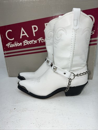 New Women’s White Capezio Cowboy Boots. L607 6 M. 20-135