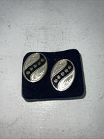 New Women’s Montana Silversmiths Silver Black Oval Earrings. ER238 A-49
