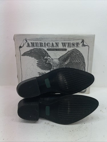 New Men’s Black American West Cowboy Boots. 62008 11 E W. 8-15