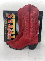 New Women’s Red Texas Brand Cowboy Boots. L 490692 7 M. 18-17