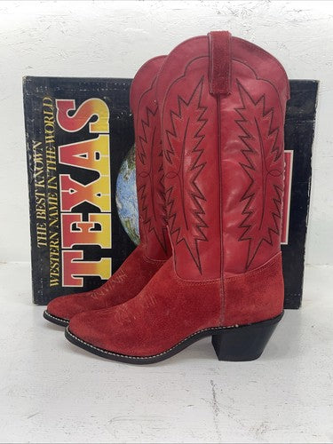 New Women’s Red Texas Brand Cowboy Boots. L 490692 7 M. 18-17
