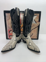 New Women’s Black Snakeskin Texas Brand Cowboy Boots. 4841 8 M. 17-98