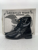 New Womens Black Lace Up American West Cowboy Boots. 5991 8.5 8 1/2 W. 15-32