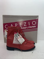 New Women’s Red Lace Up Capezio Cowboy Boots. L 503 9 M. 15-64