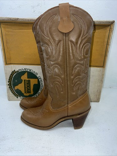 New Women’s Brown Texas Brand Cowboy Boots. 4911 6.5 6 1/2 M. 19-47