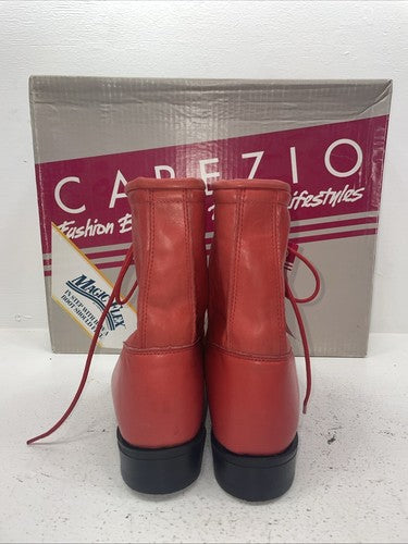 New Women’s Red Lace Up Capezio Cowboy Boots. L 503 9 M. 15-64