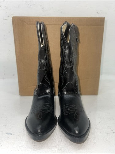 New Children’s Black Bronco Cowboy Boots. 6 D. 24-11