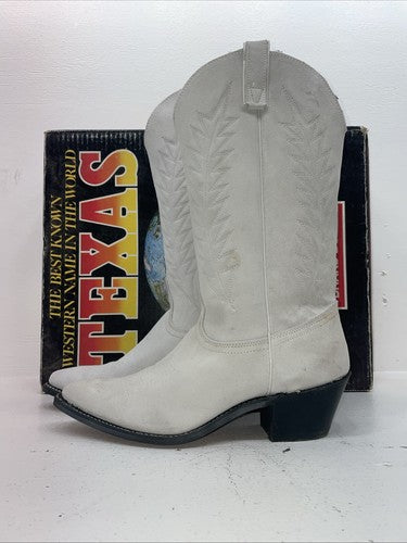 New Women’s White Texas Brand Cowboy Boots. L 198917 9 M. 15-96
