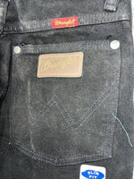 New WOMAN’s Black Cowboy Cut Slim Fit Wrangler Denim Jeans. 1x36 H-2