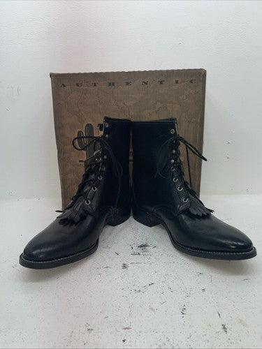 New Men’s Black Lace Up Laredo Cowboy Boots. 1220 13 E E. 10-44