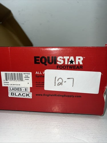 New Women’s Black EQUISTAR English Riding Boots. 467522 8 W. 12-7