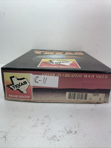 New Men’s Brown Texas Brand Cowboy Boots. 7673 12 D. 8-11